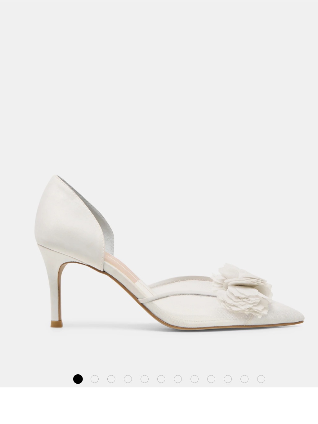 Dolce Vita Evelin White Mesh Heels With Floral Accent